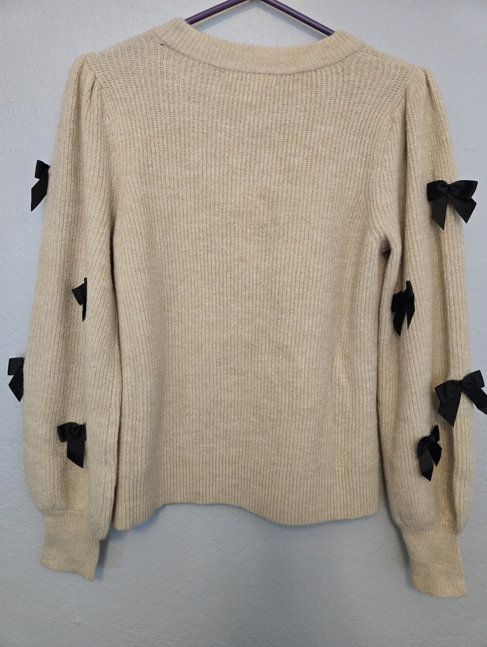 Lilly Pulitzer Zarie Sweater, Tan/Cream With Black Bows - Picture 3 of 7